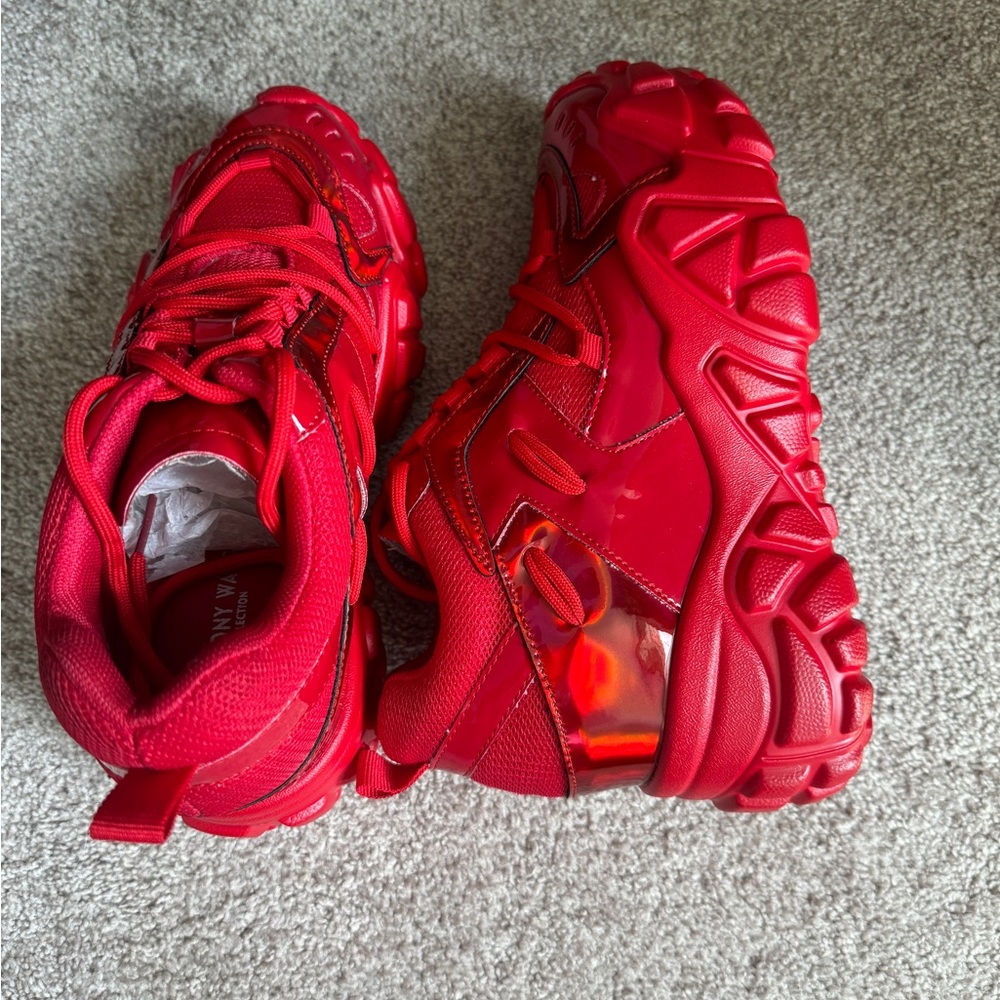 Anthony Wang persimmon wedge sneakers